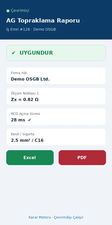 Screenshot of offline periodic inspection in the Per-Tech mobile field app